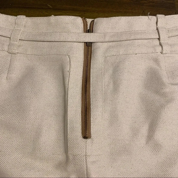 Original Penguin Tan Cream Canvas Skirt Slim Belt Mini Short Y2K Zipper Size 10 - Picture 8 of 12